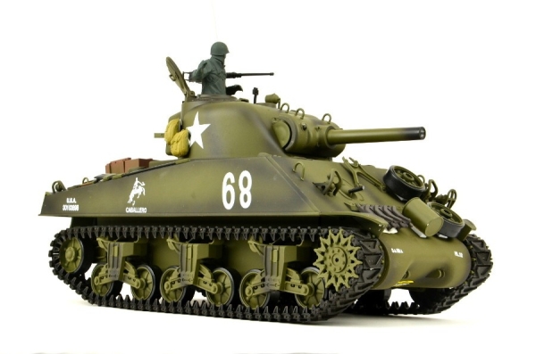 RC Panzer "US M4A3 Sherman" Heng Long 1:16 Mit Rauch&Sound+Stahlgetriebe Und 2,4Ghz -V 7.0 - Upg